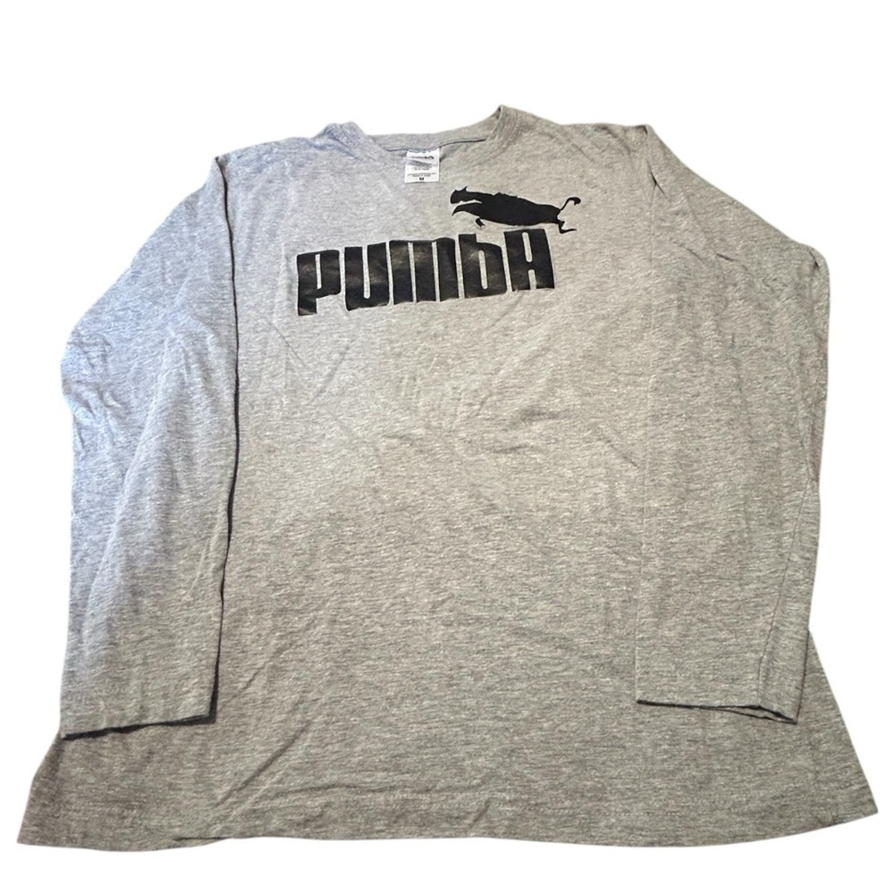 Pumba Lion King Parody Long Sleeve Tee Gray Graphic Shirt Men’s M
